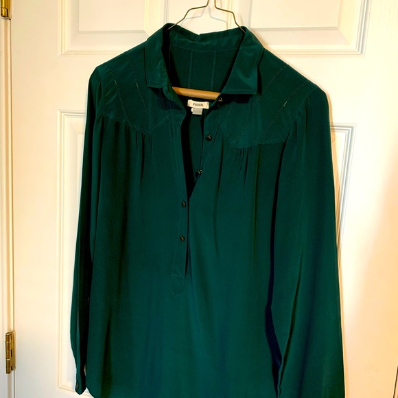 SILK Fossil button down size Small - Picture 1 of 3